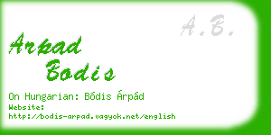 arpad bodis business card